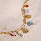Spicy Pepper Pear Ceramic Charm Chain