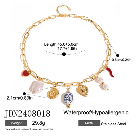 Spicy Pepper Pear Ceramic Charm Chain