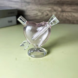 Glass Heart Bottle Cig Holder