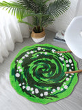 Rick And Morty Green Portal Tufted Rug