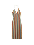 Lightly Knitted Sleeveless Backless Maxi Dress