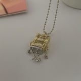 Dead SpongeBob Skeleton Necklace