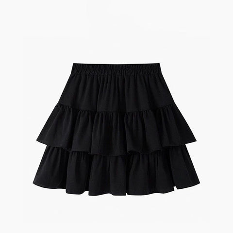 Double Pleated Ruffled Skirt