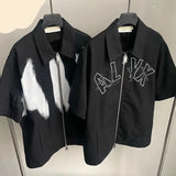 Oversized Zip Up Bowling Shirt