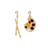 925 Silver Brush And Painting Earrings