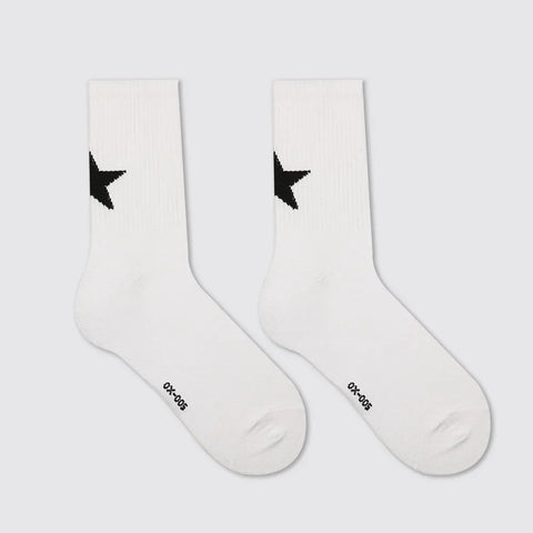 White Black Pentagram Socks