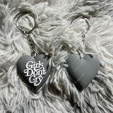 Girls Don't Cry Heart Keychain