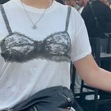 Black Lace Bra Tee