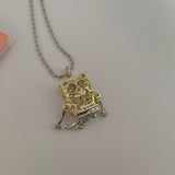 Dead SpongeBob Skeleton Necklace
