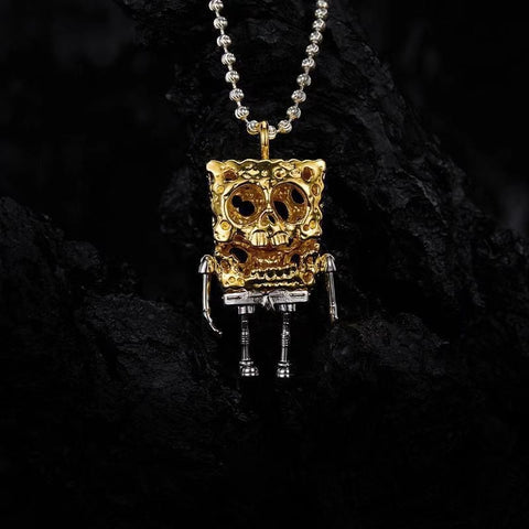 Dead SpongeBob Skeleton Necklace