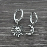 Sun and Moon Hoop Earrings