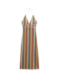 Lightly Knitted Sleeveless Backless Maxi Dress