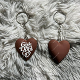 Girls Don't Cry Heart Keychain