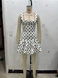 Low Cut Slim Polka Dot Dress