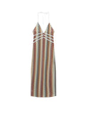 Lightly Knitted Sleeveless Backless Maxi Dress