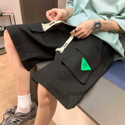 Wide Leg Waffle Shorts