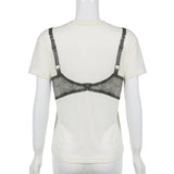Black Lace Bra Tee