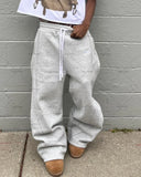 Wide Leg Striped Sweatpants