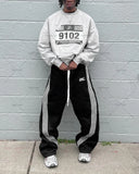 Wide Leg Striped Sweatpants
