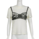Black Lace Bra Tee
