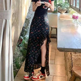 Open Ruffled Floral Skirt