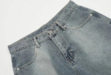 Inverted Upside Down Denim Jorts