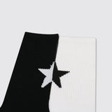 White Black Pentagram Socks