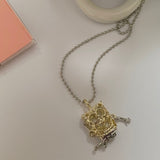 Dead SpongeBob Skeleton Necklace