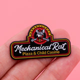Mechanical Rat Pizza Child Casino Pin