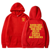 Good Sex No Stress One Boo No Ex Small Circle Big Checks Hoodie