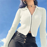 Ribbed Zip Up Sweater