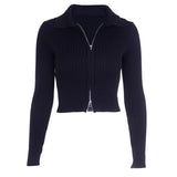 Ribbed Zip Up Sweater