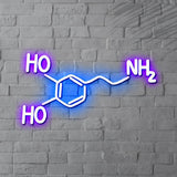 Molecule of Dopamine Neon Light