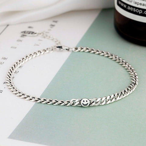 Sterling Silver Smiley Bracelet