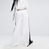 Button Up Side Stripe Trousers