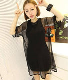 Oversized Long Mesh Tee