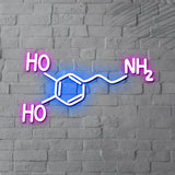 Molecule of Dopamine Neon Light