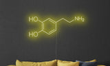 Molecule of Dopamine Neon Light