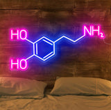 Molecule of Dopamine Neon Light