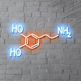 Molecule of Dopamine Neon Light