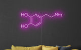 Molecule of Dopamine Neon Light