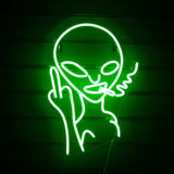 Alien Smoking Neon Sign