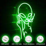 Alien Smoking Neon Sign