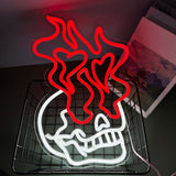 Burning Skull Neon Light
