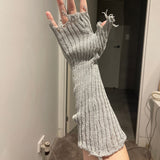 Distressed Knitted Arm Warmers