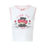 Kiss My Ass Lace Trim Top