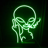 Alien Smoking Neon Sign