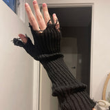 Distressed Knitted Arm Warmers