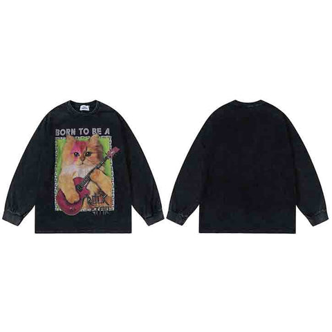 Born To Be A RockStar Kitty Longsleeve