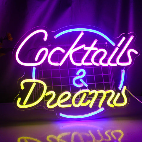 Cocktails & Dream Light Sign